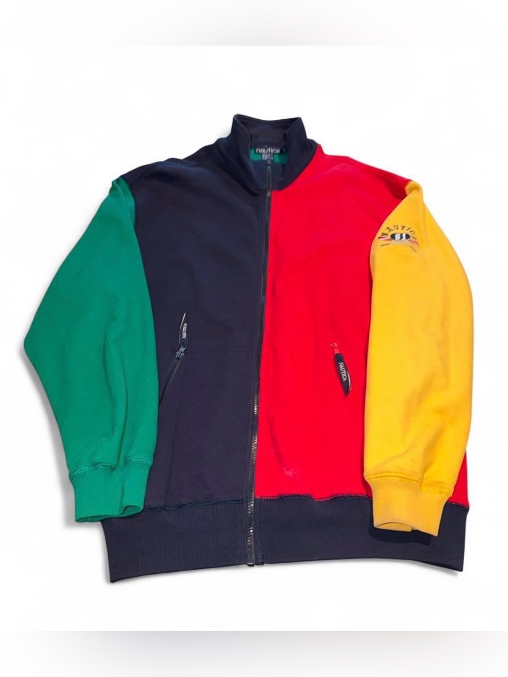 Rare 90s Nautica color block zip up jacket